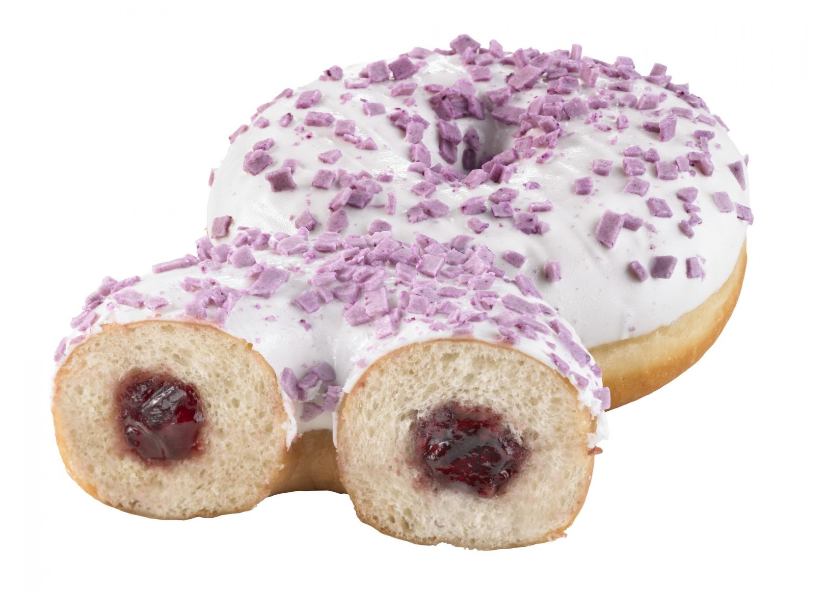 B & B 89976 DONUTS WITH RED FRUIT FILLING 48 X 75GR