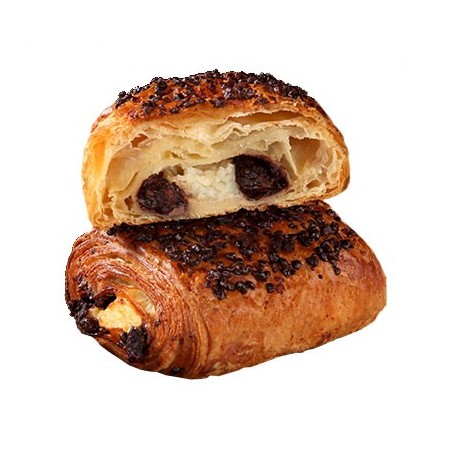 DELIFRANCE 27245 PAIN AU CHOCOLAT TRIPLE CHOCOLATE BUTTER 15% READY TO BAKE 60X100GR  BOX