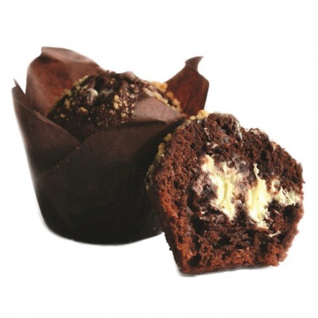 DELIFRANCE 75116 CHOCOLATE MUFFIN WITH WHITE CHOCOLATE FILLING BAKED 20X90GR BOX 