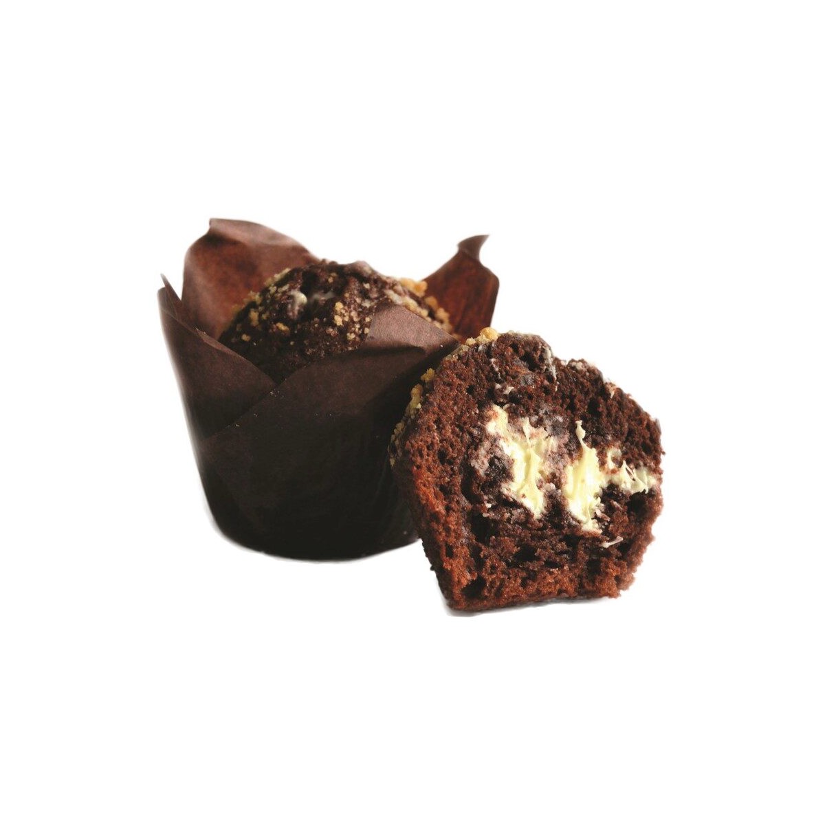 DELIFRANCE 75116 MUFFIN CHOCOLAT FOURRE CHOCOLAT   BLANC CUIT 20X90GR