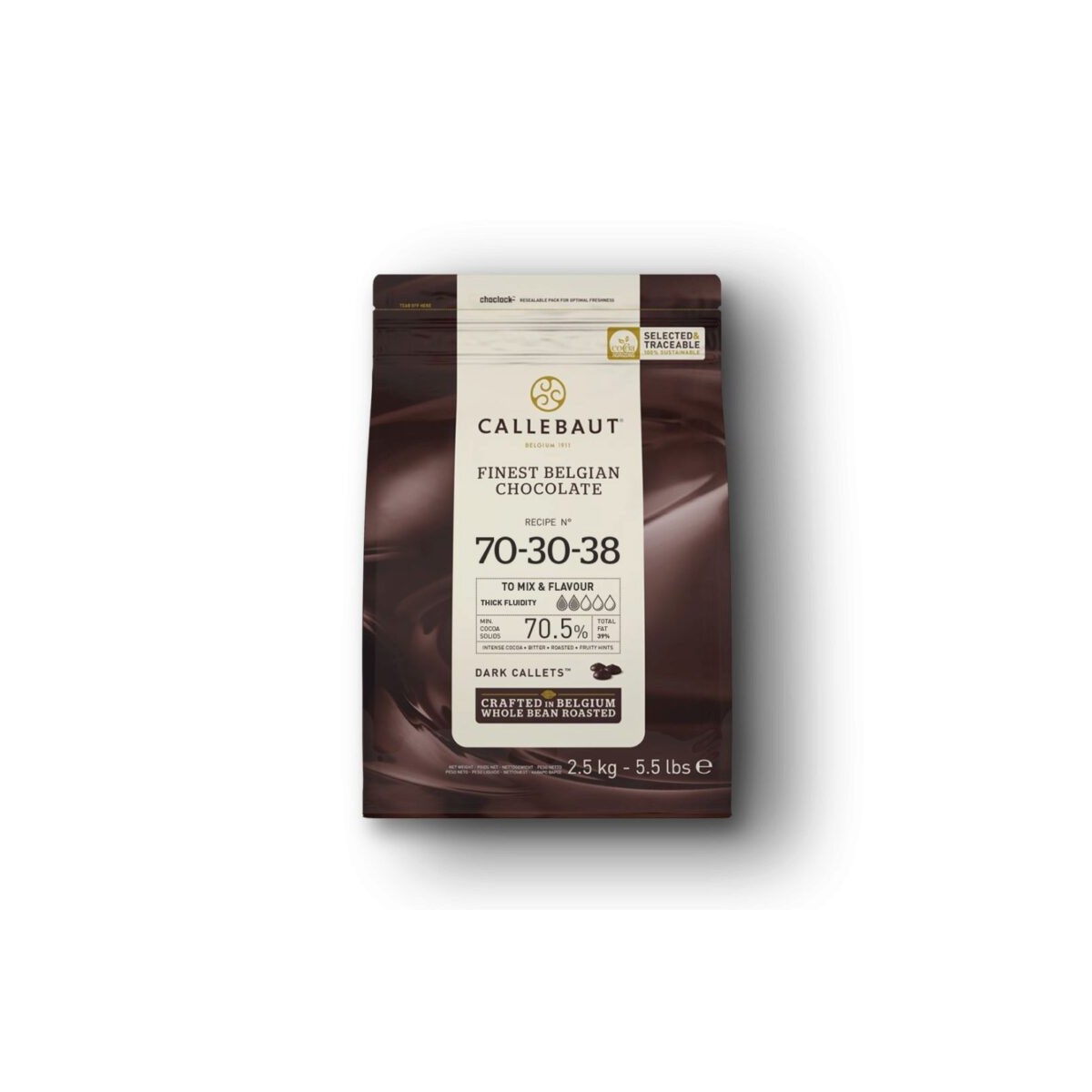 CALLEBAUT 70-30-38-E4-U71 DARK 70% CALLETS BOX OF 8 BAGS X 2,5KGKG