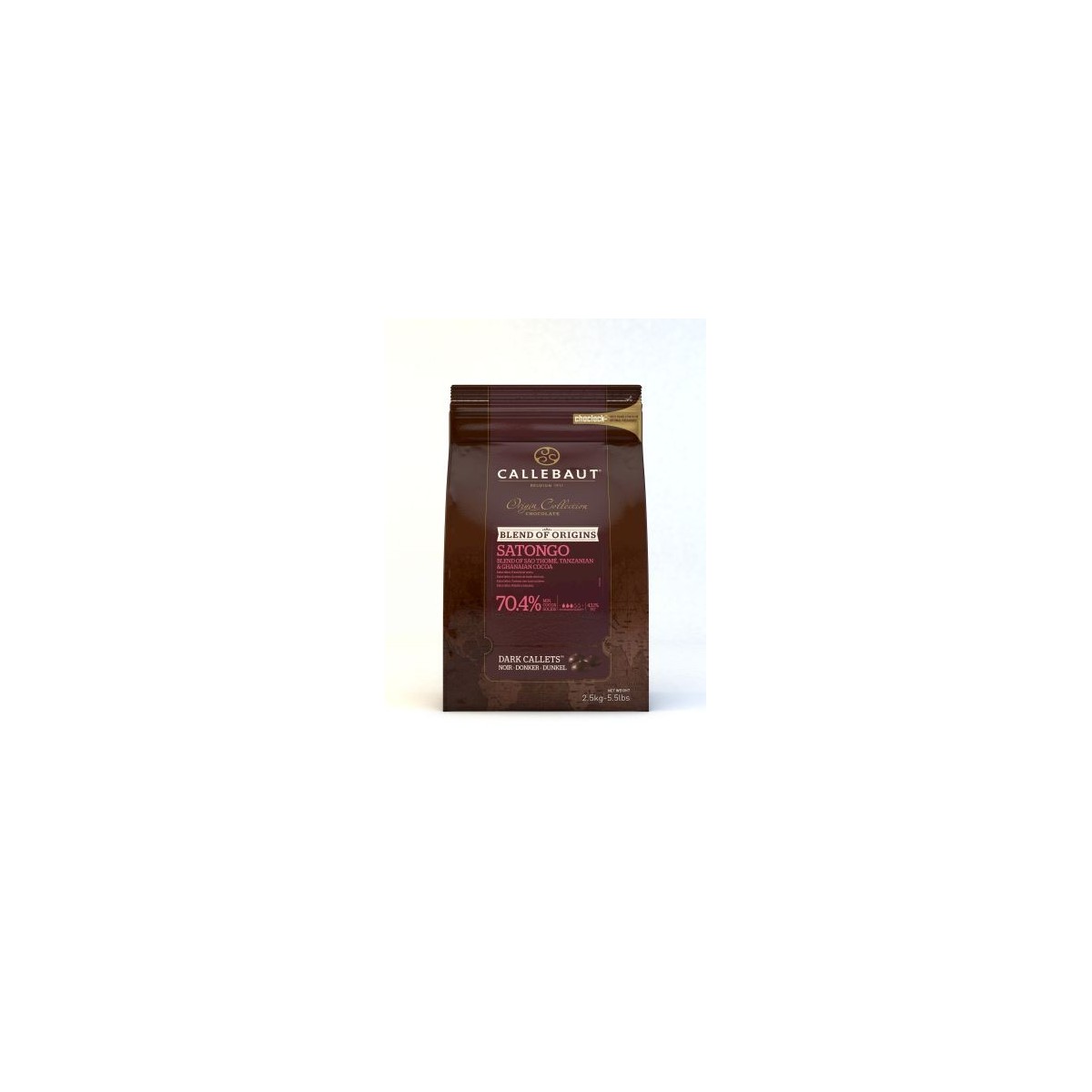 Chocolat noir Origine Satongo 72% en callets 2.5kg