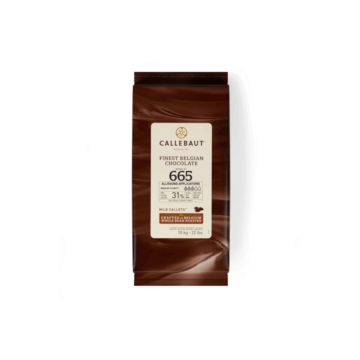 CALLEBAUT 665NV-554 EXTRA LIGHT WHOLE MILK CALLET IN BOX OF 2 BAGS X 10KGKG