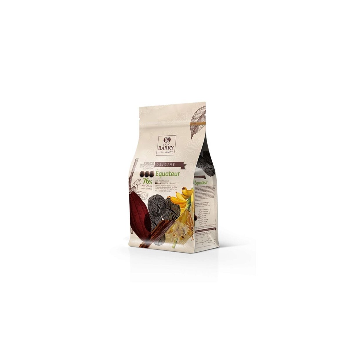 Chocolat noir Origine Equateur 76% en callets 1kg