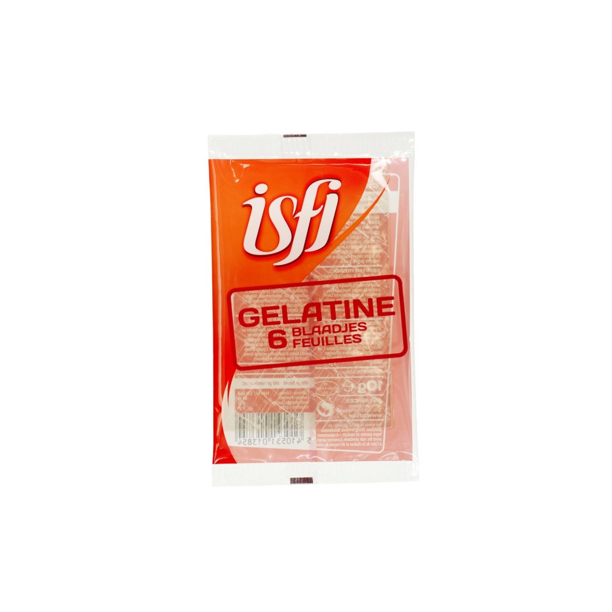 ISFI GELATINEBLAADJES 6 X 10GR  ZAKJE