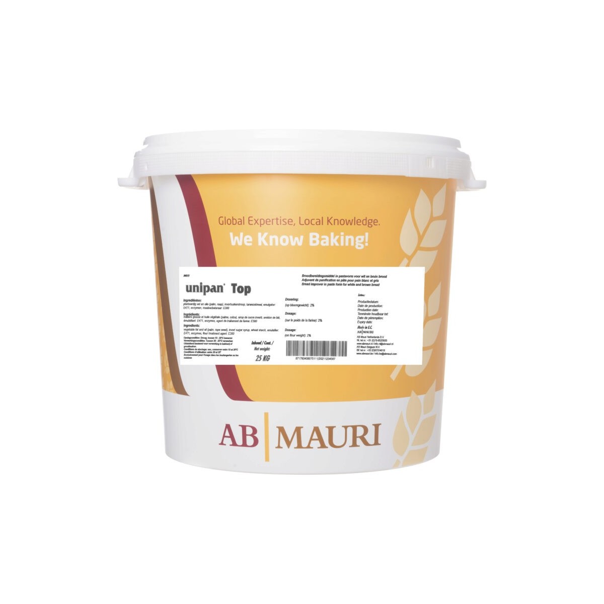 MAURI UNIPAN TOP WHITE AND GREY BREAD IMPROVER 25KG  BUCKET 