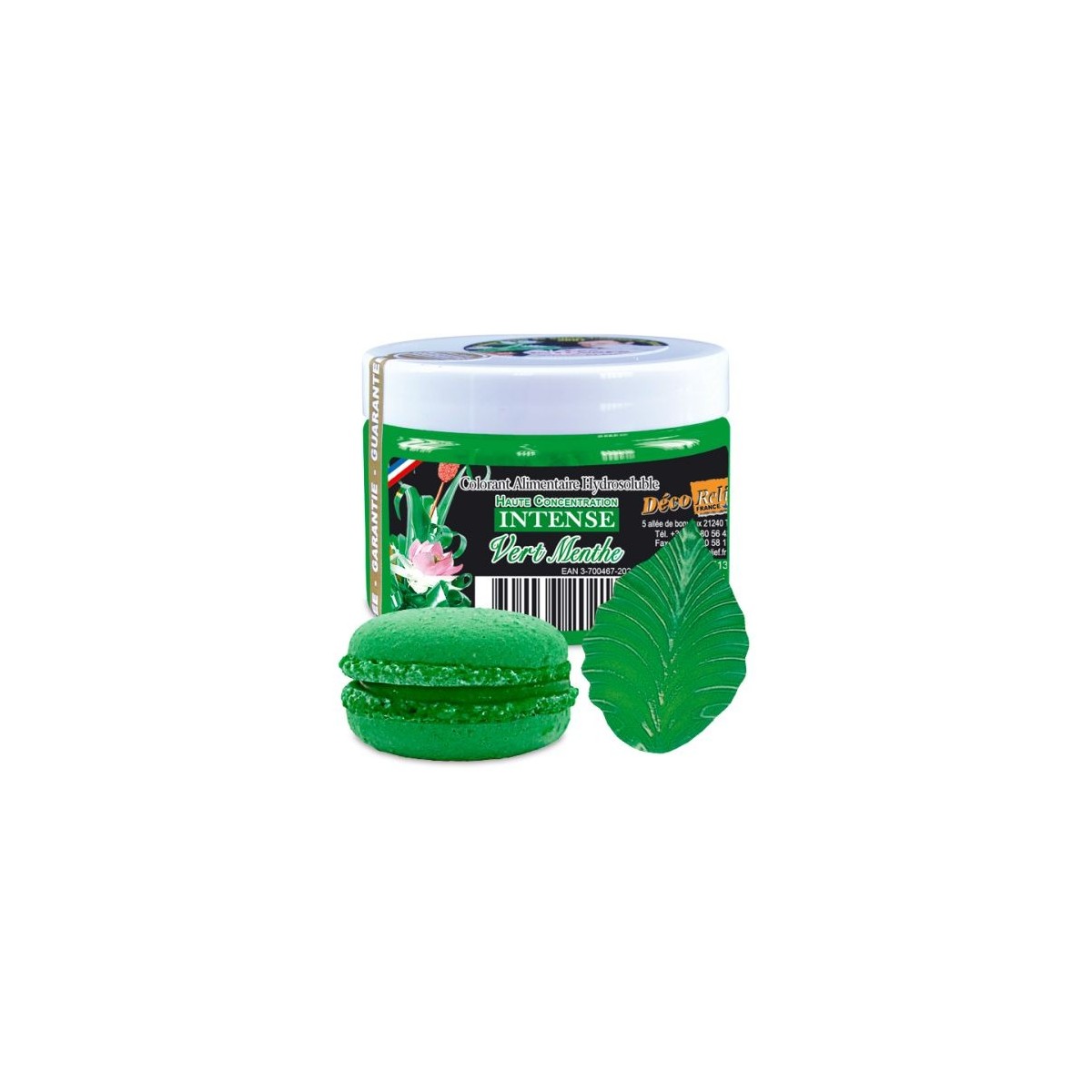 Colorant alimentaire vert-menthe - Poudre hydrosoluble