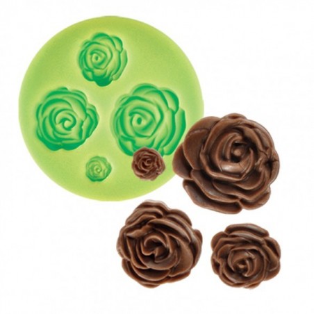 SILICONE MOULD ROSES 4 PRINTS