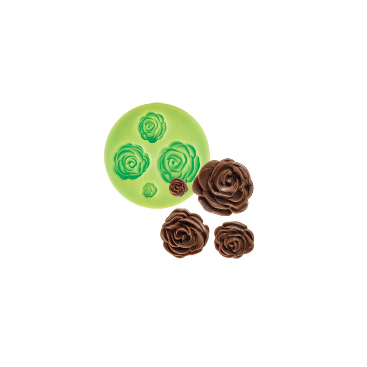 SILICONE MOULD ROSES 4 PRINTS