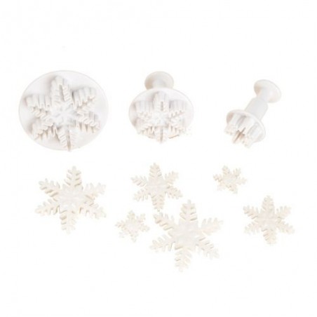 1030257 EMPORTE PCES FLOCON DE NEIGE2.5CM - 4CM - 5.5CM SET DE 3 PCES S/CD