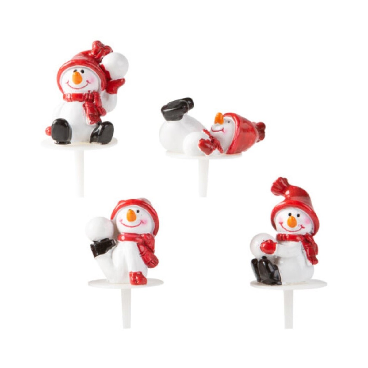 15068 FIGURINES BONHOMME DE NEIGE ROUGE 4CM 64PCES