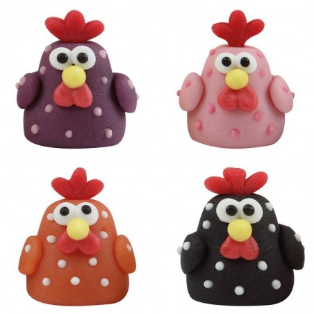 1051761 POULE DE PAQUES MASSEPAIN HT3CM 42PC S/CDE