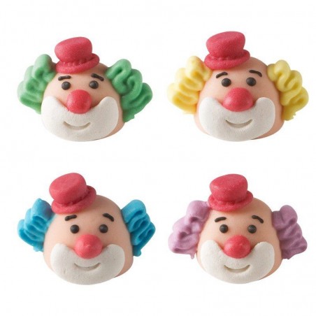 1052208 TÊTE DE CLOWN EN SUCRE 4CM 42PCES S/CDE