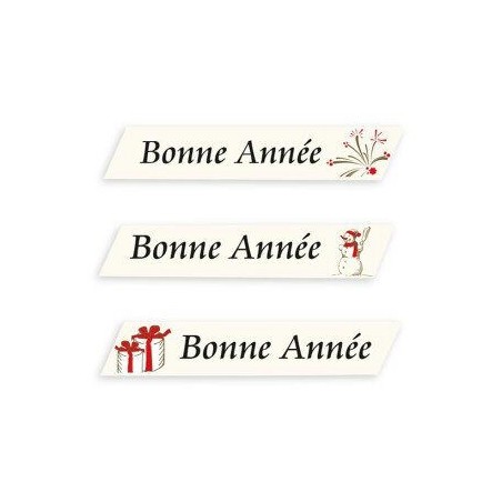 1053109 STRIP BONNE ANNEE MASSEPAIN 50 X 10 MM 360PCES