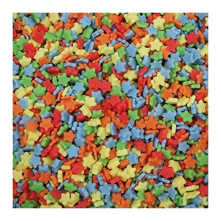 1057193 ETOILE MINI SUCRE 4MMCOULEURS 500GRS/CD