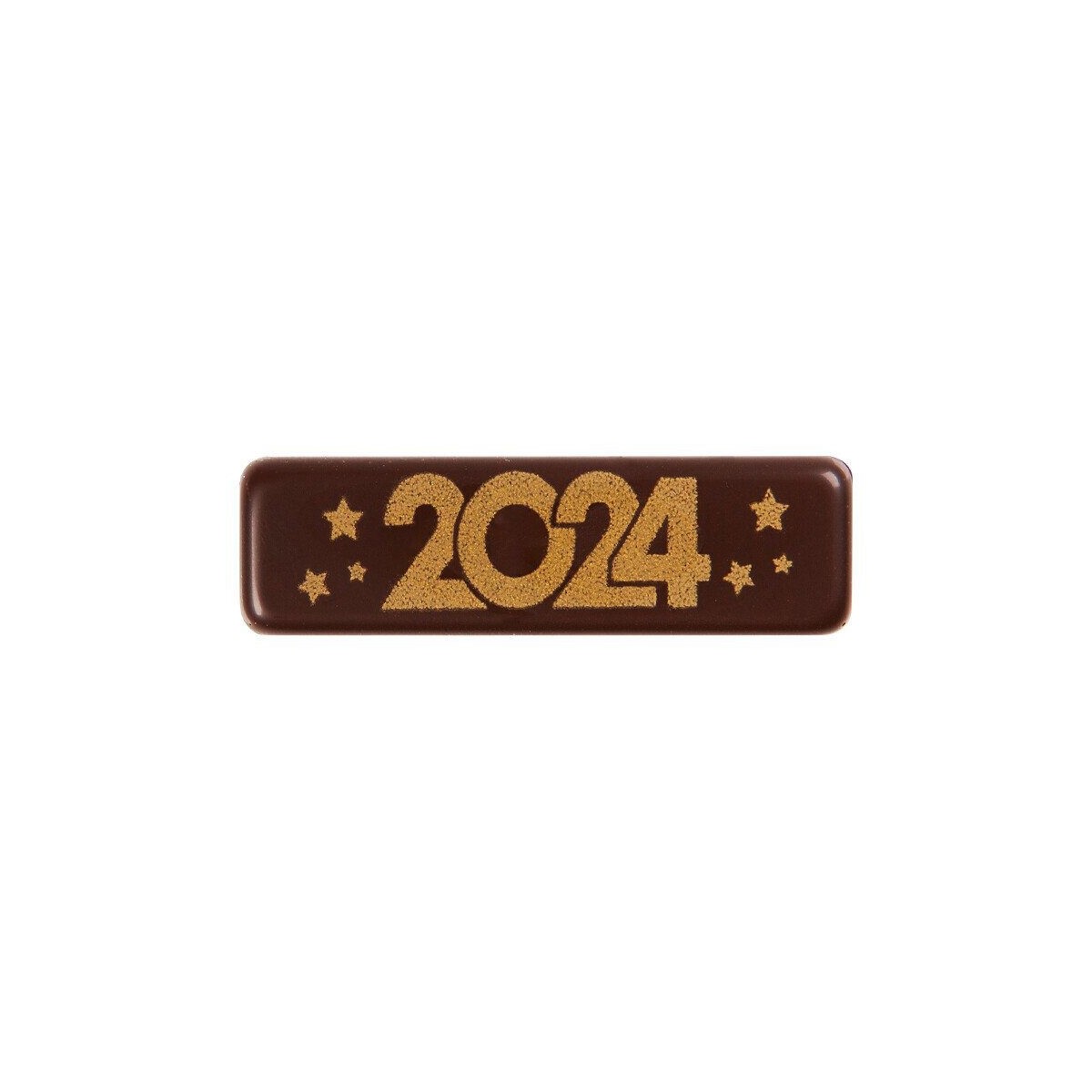 2014525 PLAQUETTE 2024 EN CHOCOLAT NOIR 45 X 13 MM 300 PCES S/CD