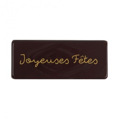 2013473 PLAQUETTE RECT JOYEUSES FETES55X23MM 100PCESBTE