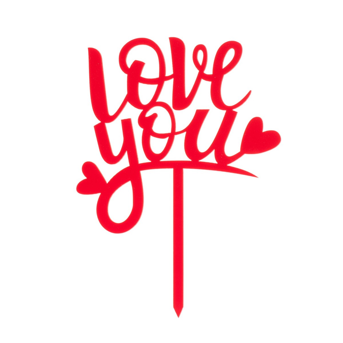 354113 CAKE TOPPER LOVE YOU ROUGE 135X100MM