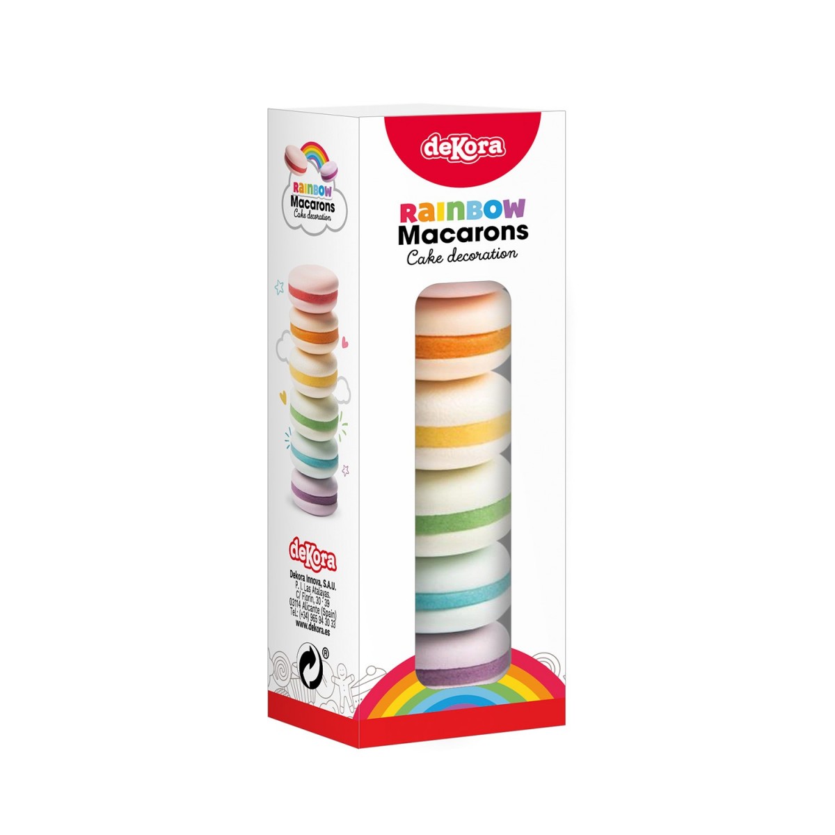 205191 BOXED SET 6 SUGAR MACAROONS ASS COLOURS Ø 3CM