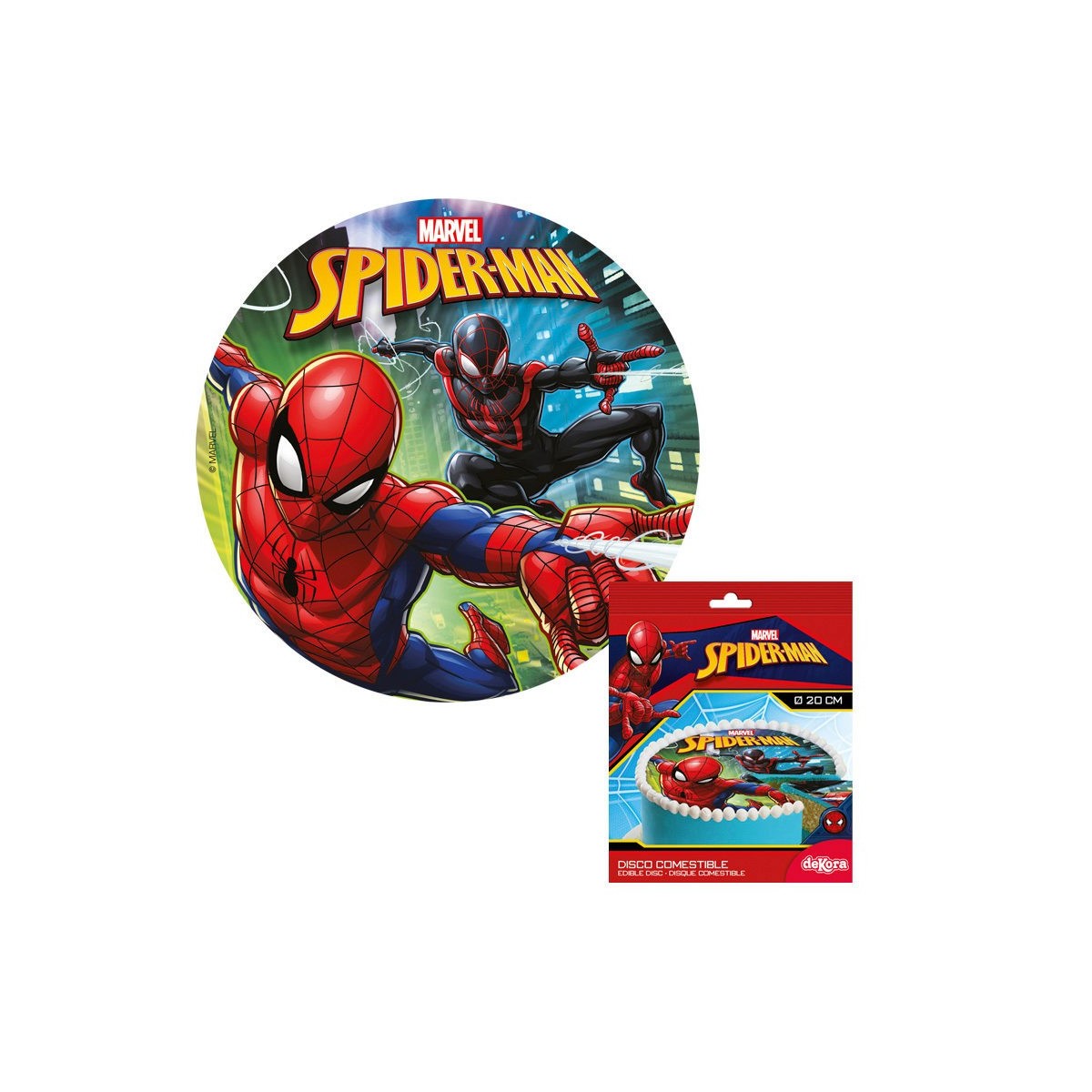 231273 DEK SPIDERMAN SUIKER SCHIJF 20CM (6)ZAK