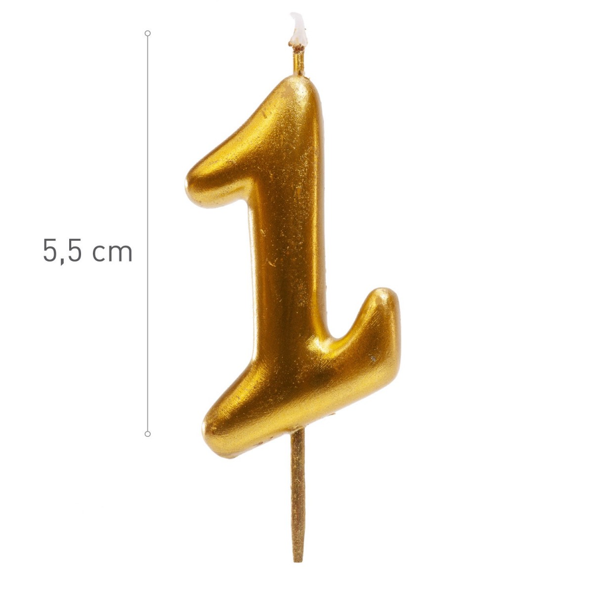 345421 GOLD CANDLE N°1 5,5CM