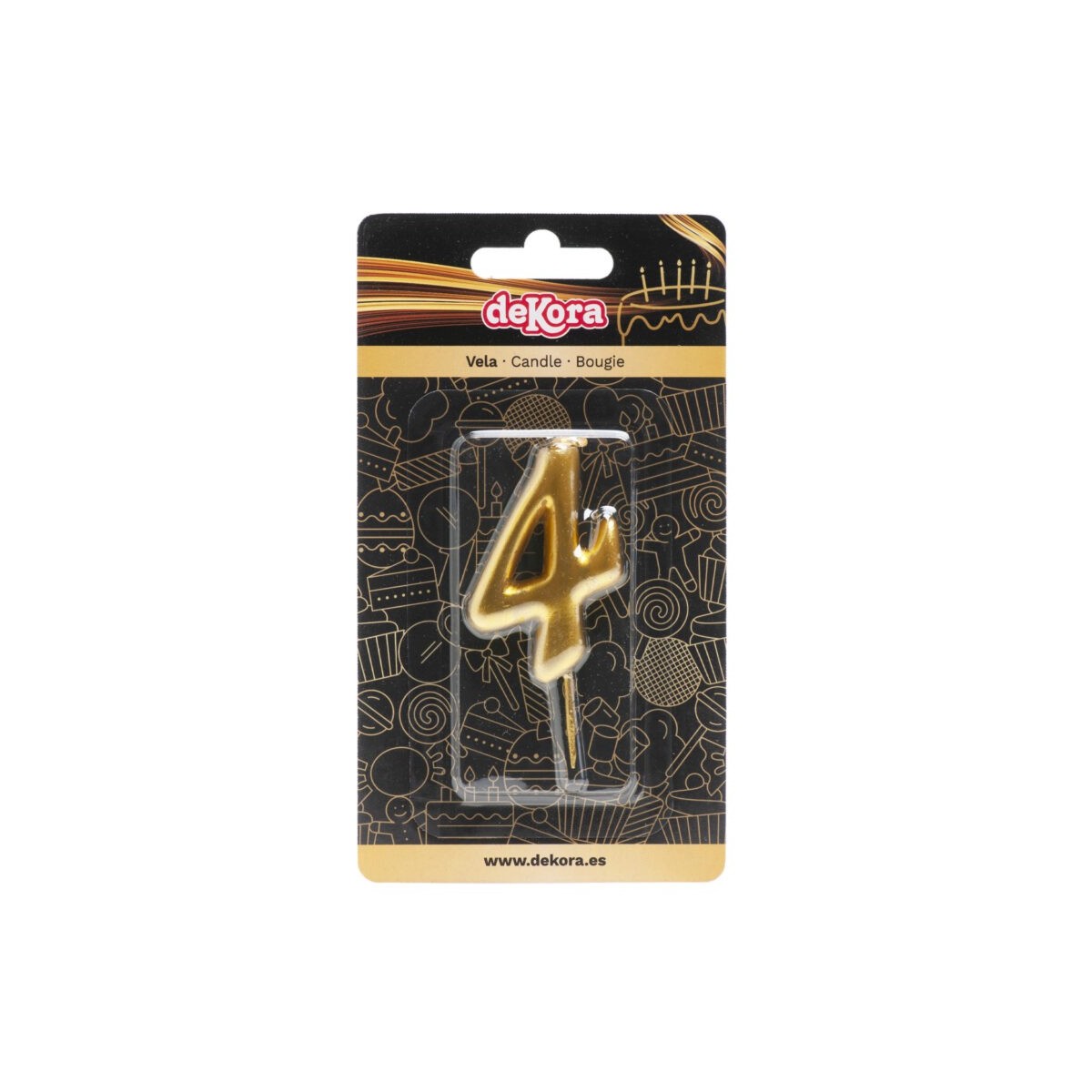 345424 GOLD CANDLE N°4 5,5CM