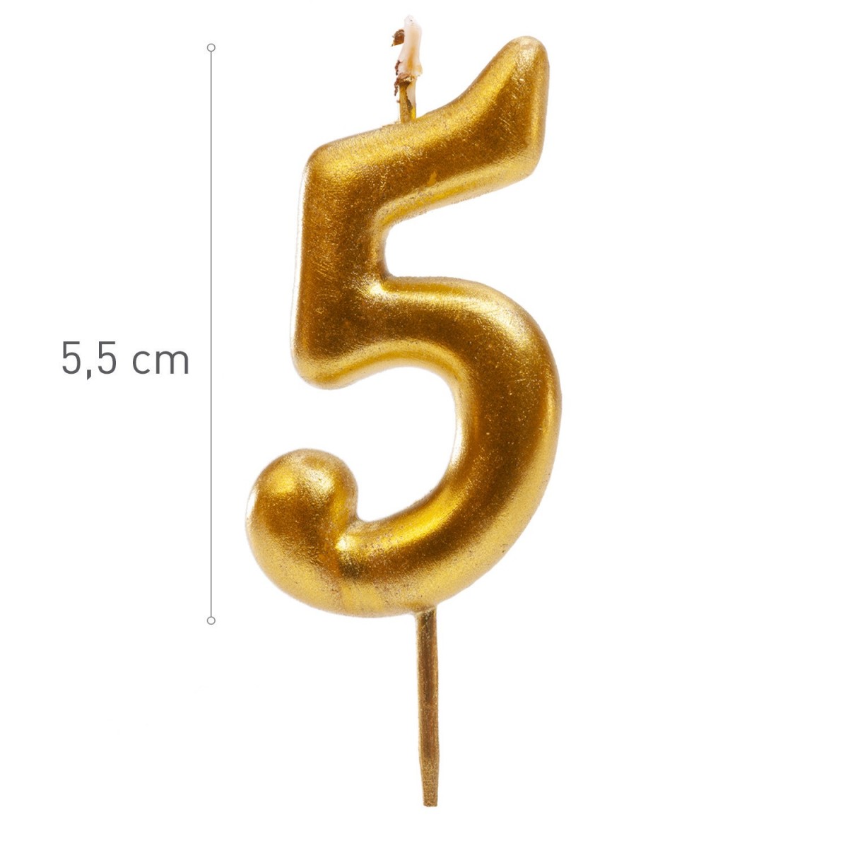 BOUGIE CHIFFRE OR N°5 5,5CM