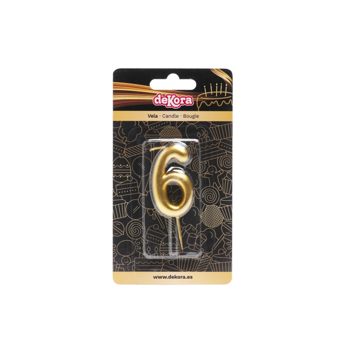 345426 GOLD CANDLE N°6 5,5CM