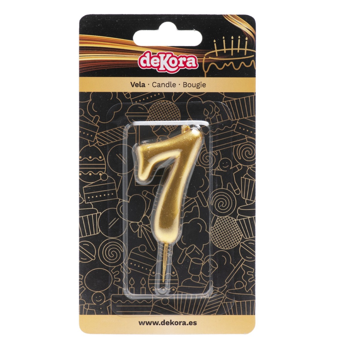 345427 GOLD CANDLE N°7 5,5CM