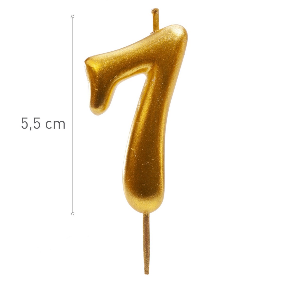 345427 GOLD CANDLE N°7 5,5CM