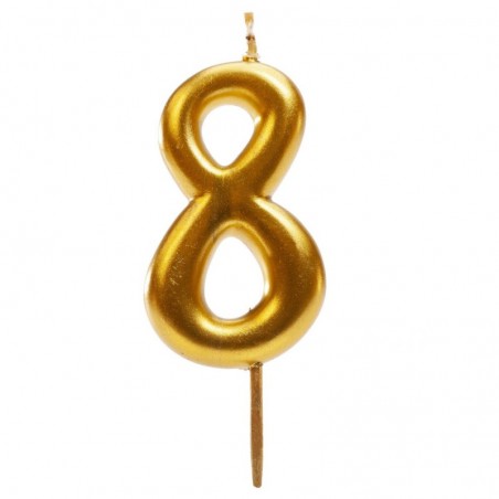 345428 GOLD CANDLE N°8 5,5CM