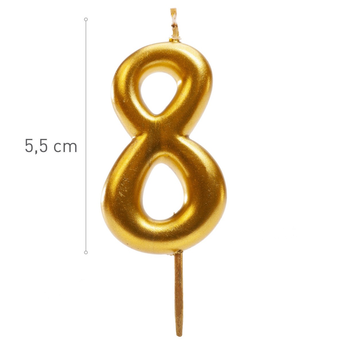345428 GOLD CANDLE N°8 5,5CM
