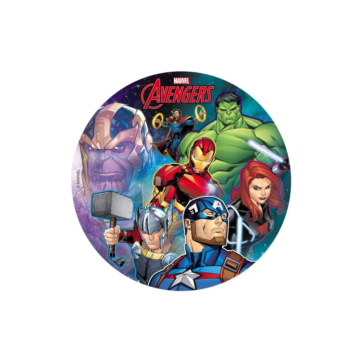 DISQUE EN AMIDON AVENGERS Ø20CM