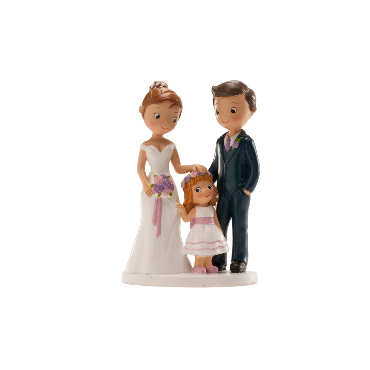 305080 WEDDING COUPLE WITH LITTLE DAUGHTER 16CM