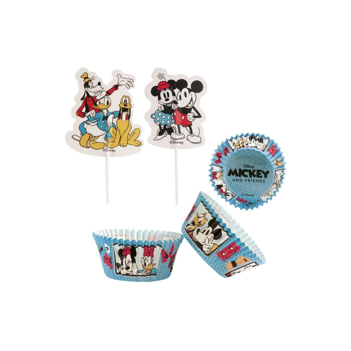 339269 24 CAISSETTES CUPCAKES + 24 TOPPERS MICKEY