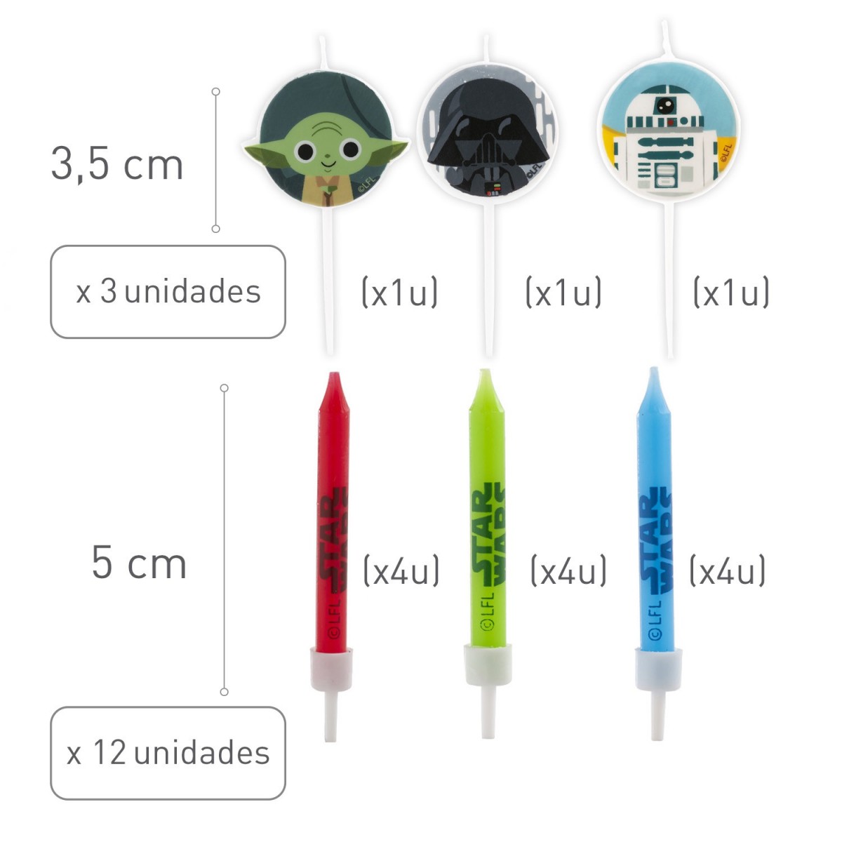 346211 BIRTHDAY CANDLES STAR WARS ASSORTED 