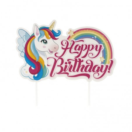 359013 EENHOORN CAKE TOPPERS 17,5X15CM