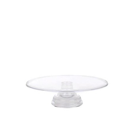 + PLATEAU SUR PIED PLASTIQUE TRANSPARENT Ø 33.5CM HT 10CM