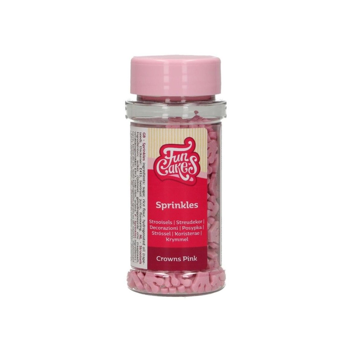 FUNCAKES MIX DECORATION EN SUCRE COURONNES ROSE45GR