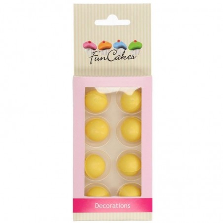 FUNCAKES BOULE DE CHOCOLAT JAUNE 2CM 8 PCES