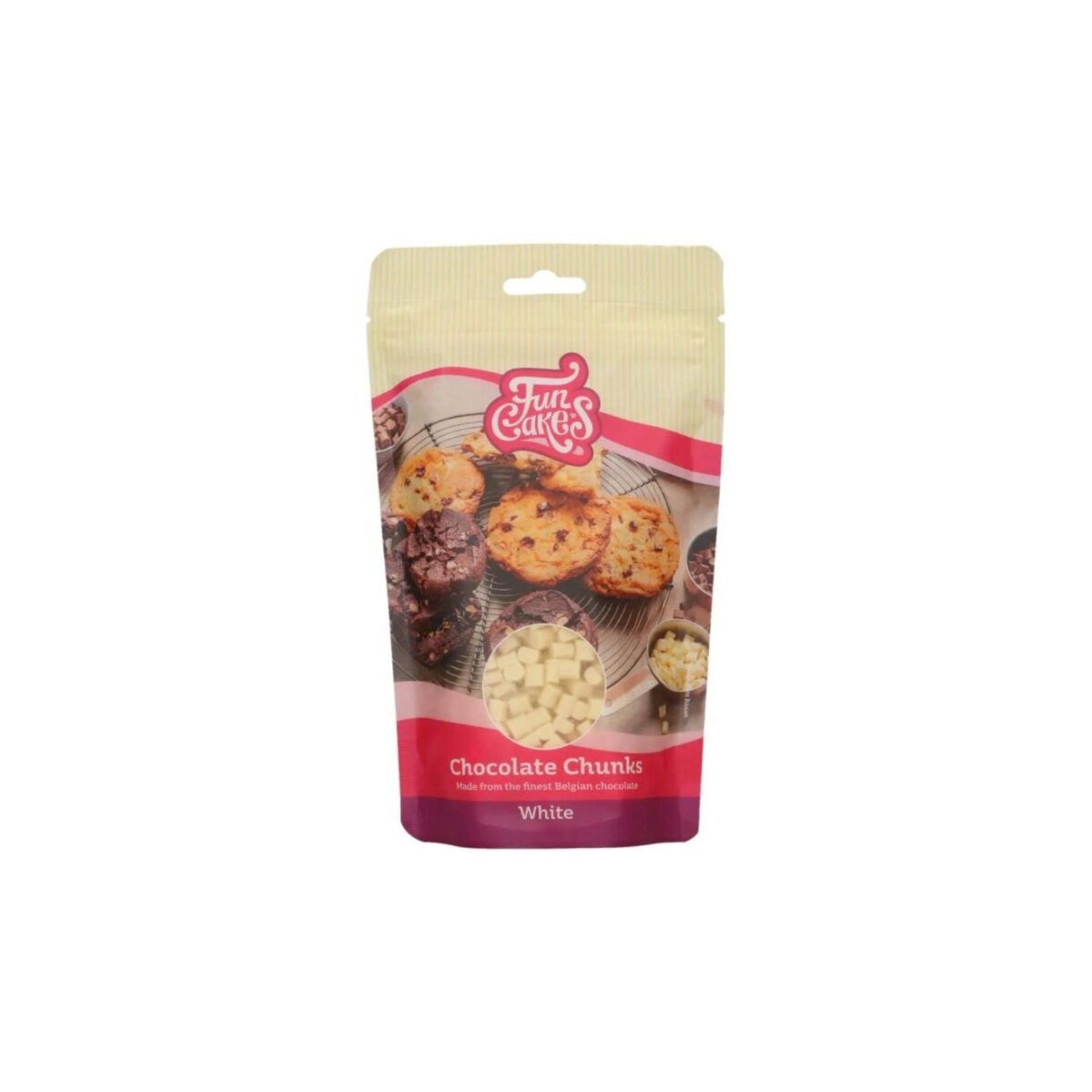 FUNCAKES CHOCOLADE CHUNKS WIT 350G ZAKJE