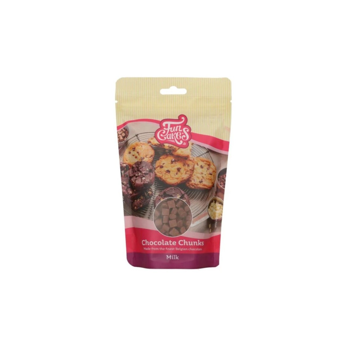 FUNCAKES CHOCOLADE CHUNKS MELK 350G ZAKJE