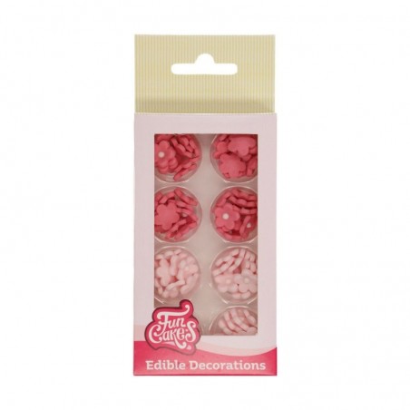 FUNCAKES MINI ASSORTI ROZE SUIKERBLOEMEN Ø1,4CM 32STKS