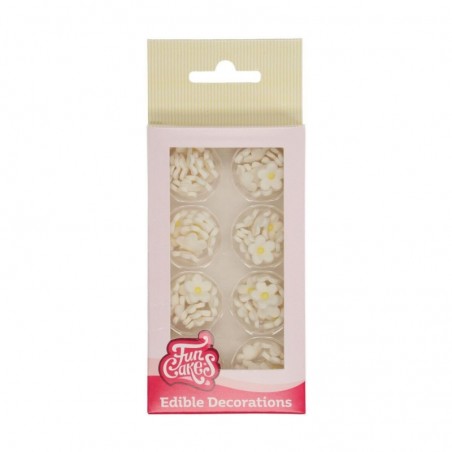 FUNCAKES MINI FLEURS EN SUCRE BLANCHESØ1,4CM 64PCES