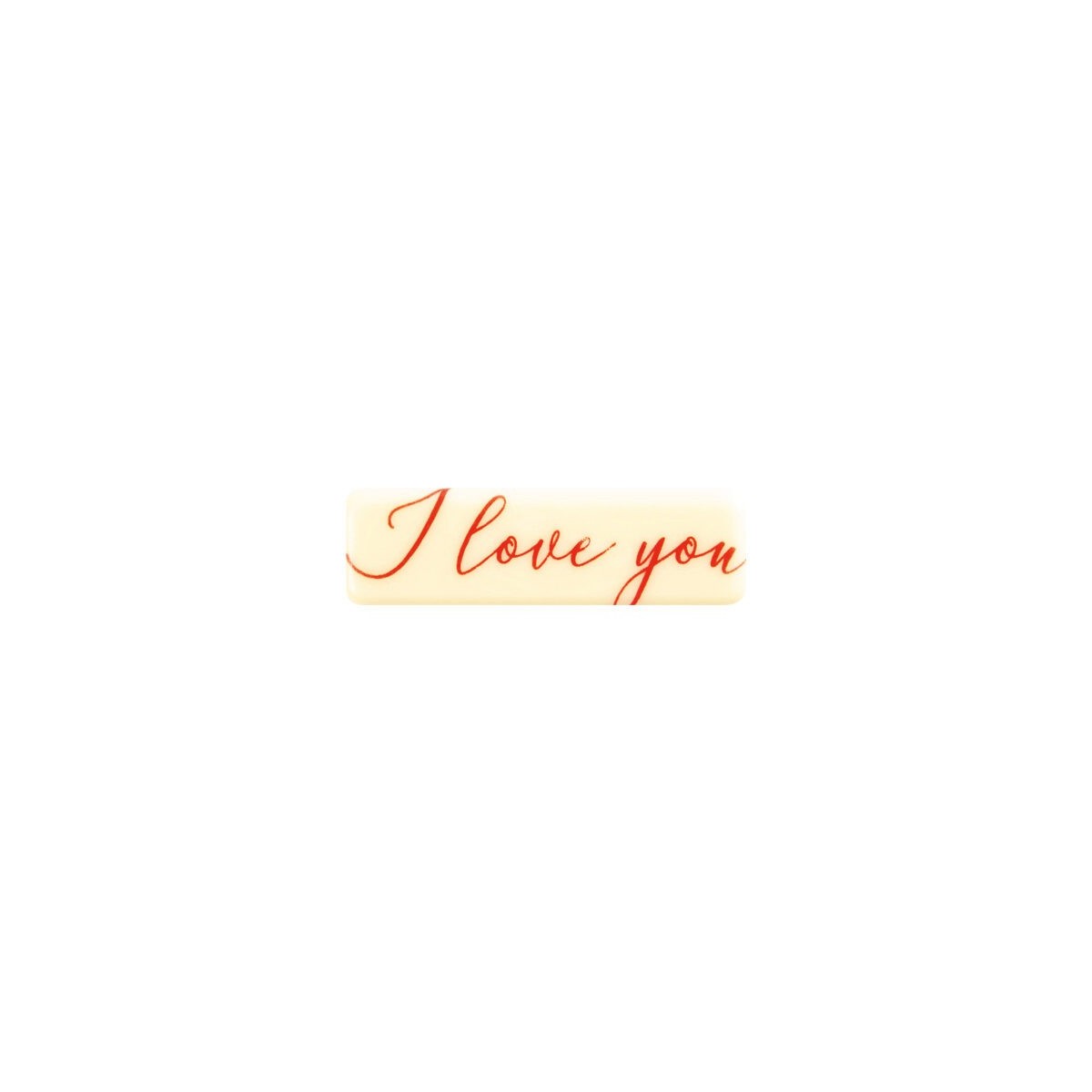 68042 PLAQUETTE I LOVE YOU ROUGE 45X13MM CHOCOLATBLANC 150 PCES