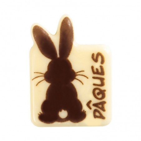 2069477 PLAQUETTE PAQUES LAPIN DE DOS 35X25MM CHOCOLAT BLANC 120 PCES