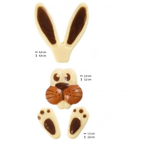 2069108 KIT LAPIN RELIEF PETIT CHOCOLAT BLANC  30 KITS