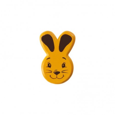 2069478 PLAQUETTE TETE DE LAPIN CARAMEL 35X24MM  140PCES S/CD