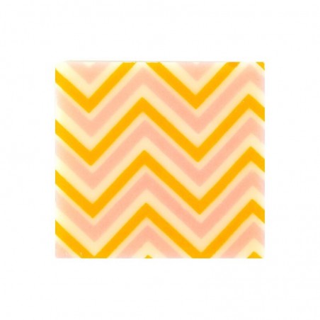 +2069114 PLAQUETTE ZIGZAG ROSE/ORANGE 3CM CHOCBLANC 220 PCES S/CD