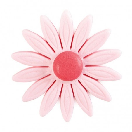 1051136 MARGUERITES ROSE Ø 55MM EN PATE A SUCRE  48PCES